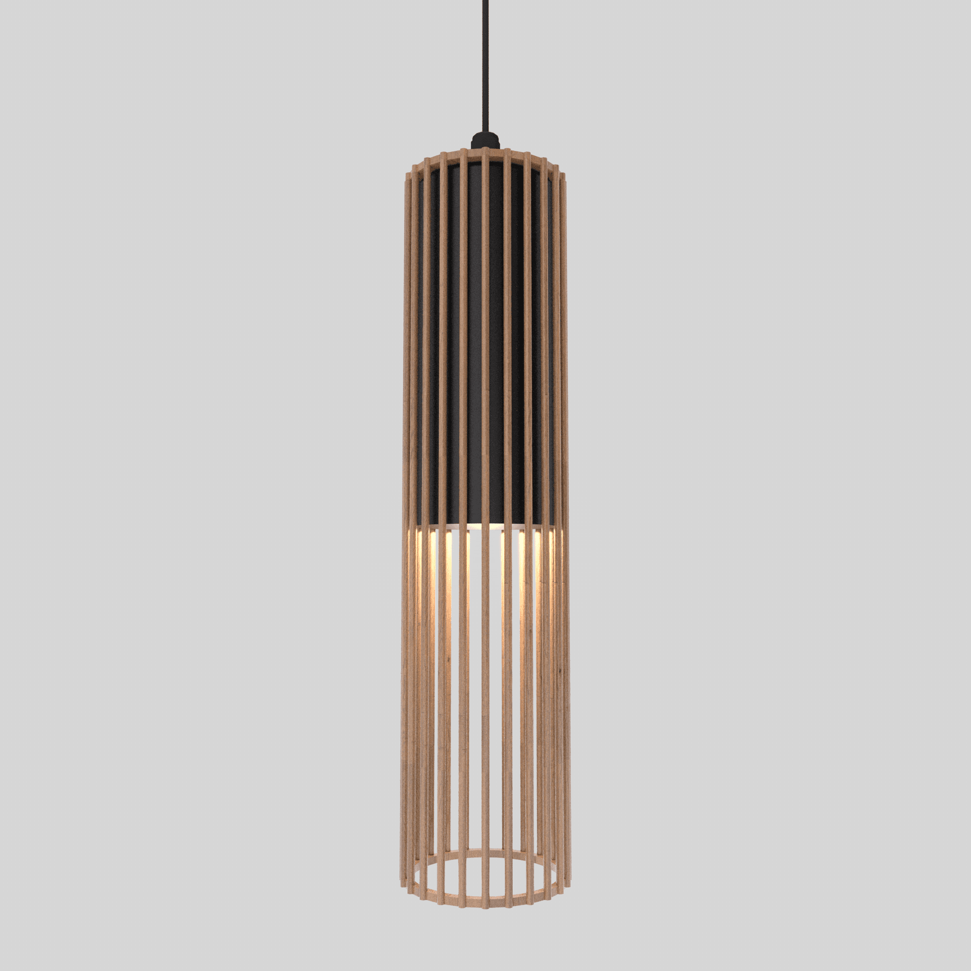 Cyrus Wooden Cylinder Pendant - View 1