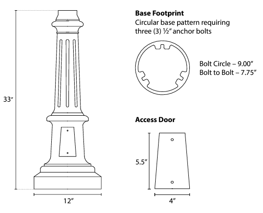 HPQ1 - 3in OD, Decorative Pole - View 2