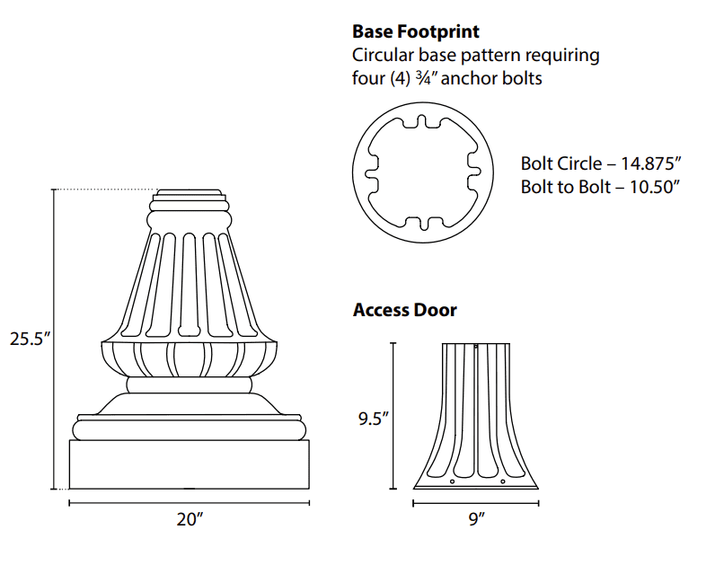 HPQ7 - 5in OD, Decorative Pole - View 2