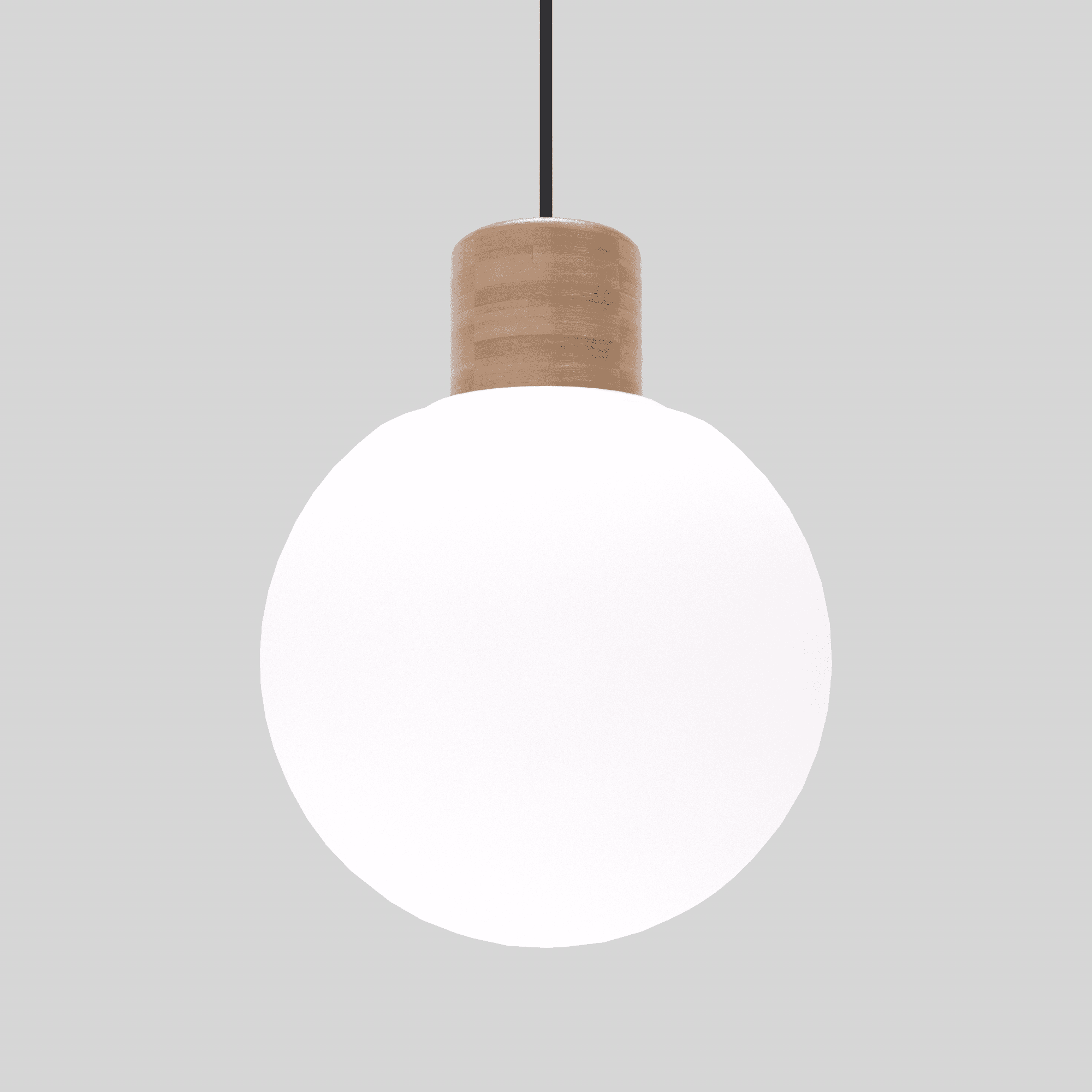 Pallone - Glass Pendant with Wood Top Accent