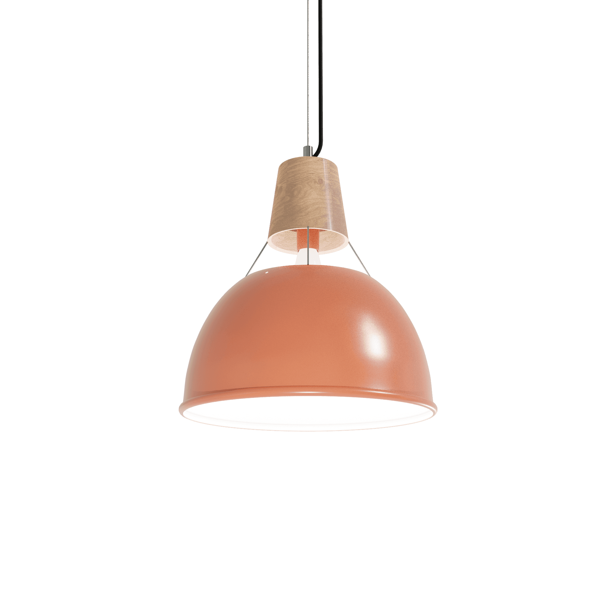 Uplight Reflector with Wood Topper - View 1