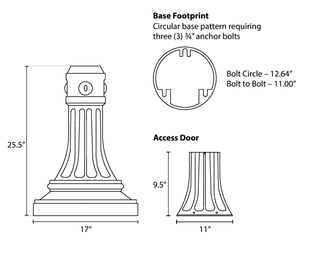 HPQ6 - 4in OD, Decorative Pole - View 2