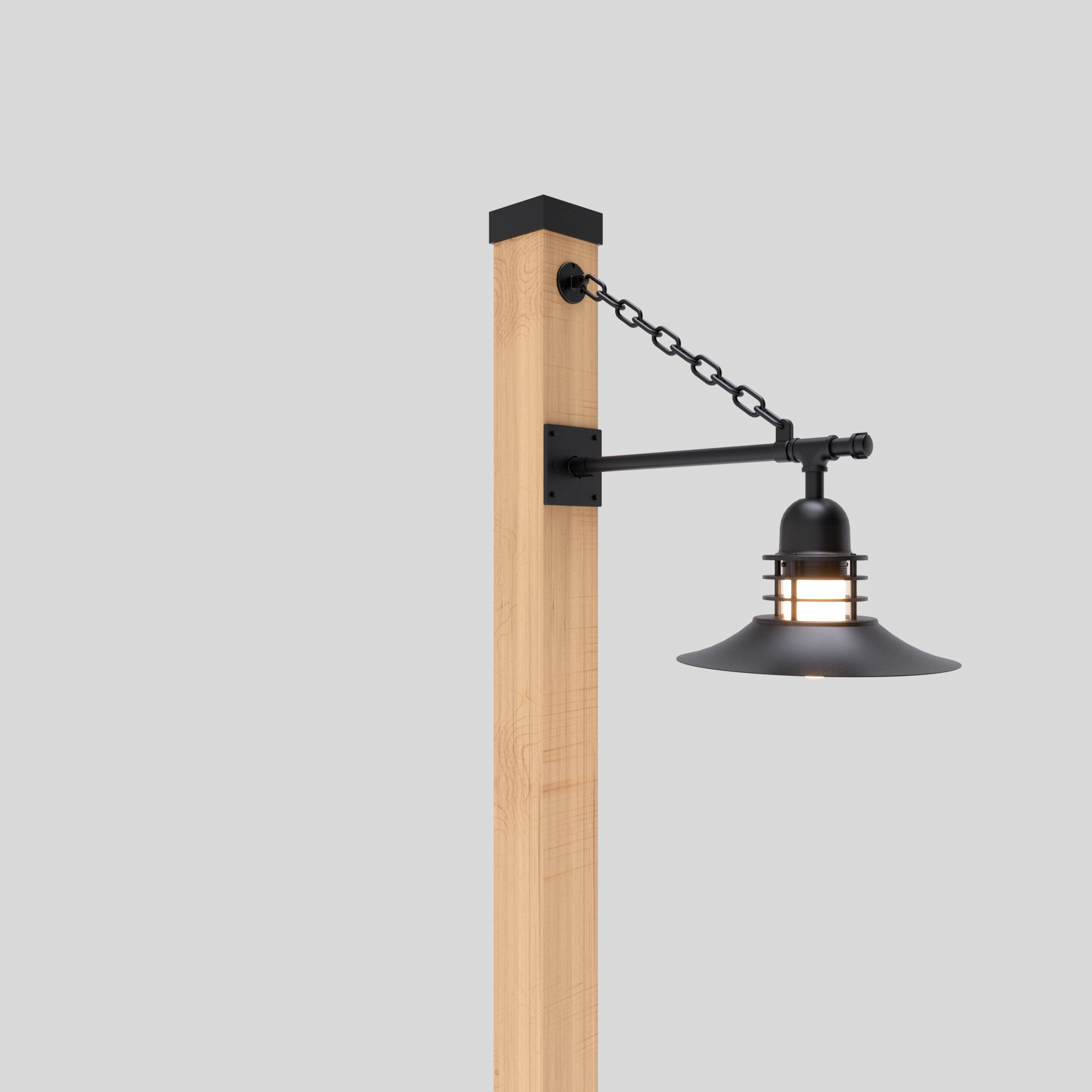 24" Gooseneck with Chain For Madeira Wood Pole